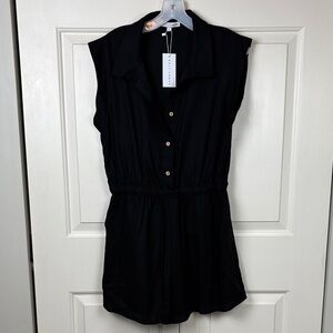 NWT Baltic Born Linen Blend Toni Romper Black - L